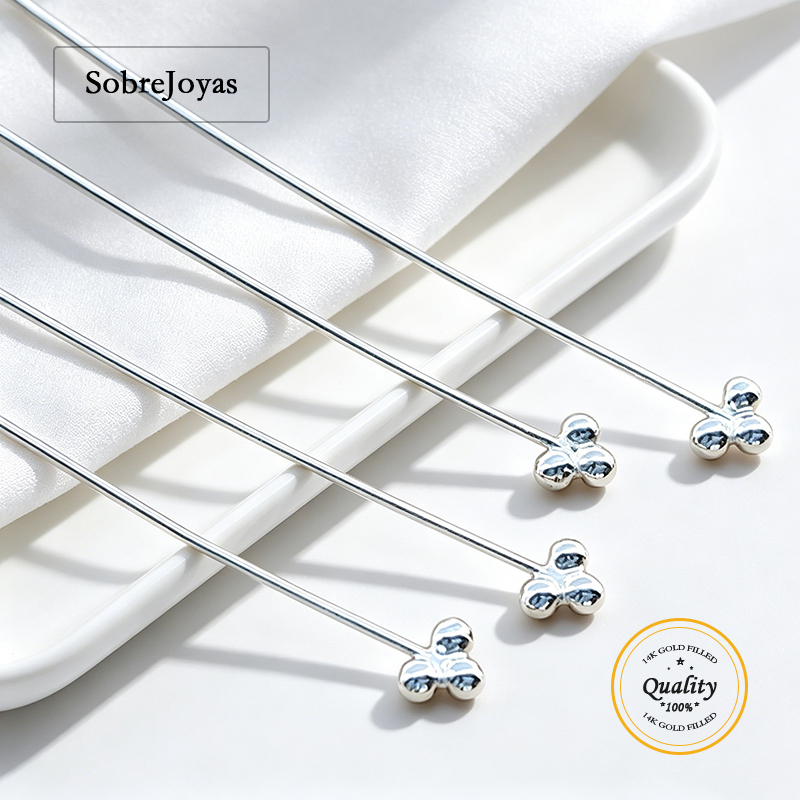 Jewelry Making Head Pins - 3 Perni a Sfera in Argento