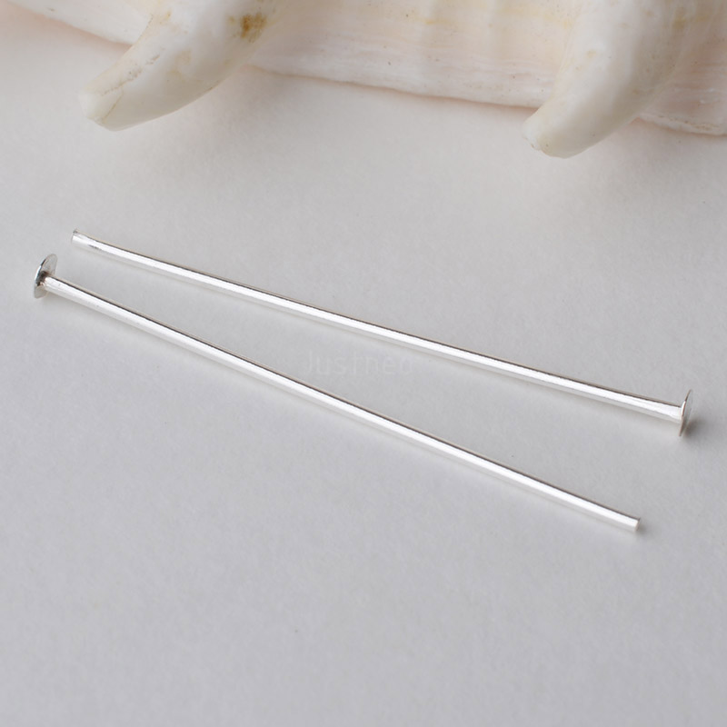 Jewelry Making Head Pins - Perni a testa piatta in argento
