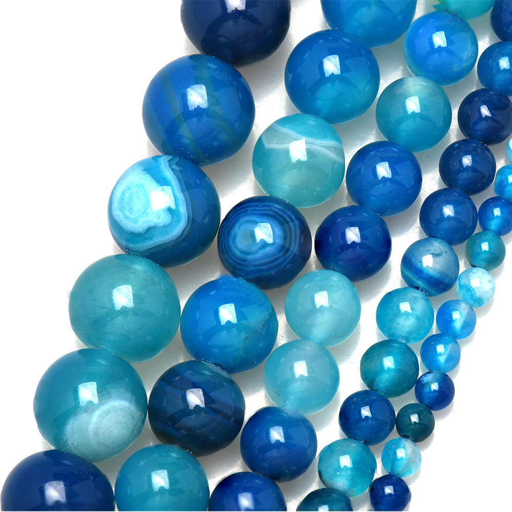 Jewelry Making With Stones - Perline sciolte rotonde di agate di