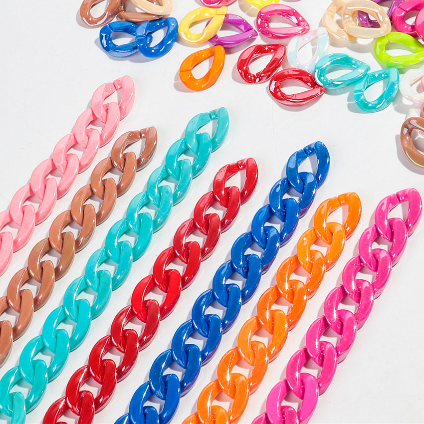 Jewelry Making Glasses - 40 pz acrilico iridescente 17x22MM catena