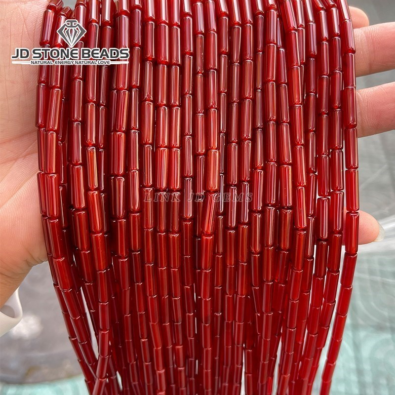 Seed Bead Tube - 4*13mm agata naturale avventurina pietra tubo