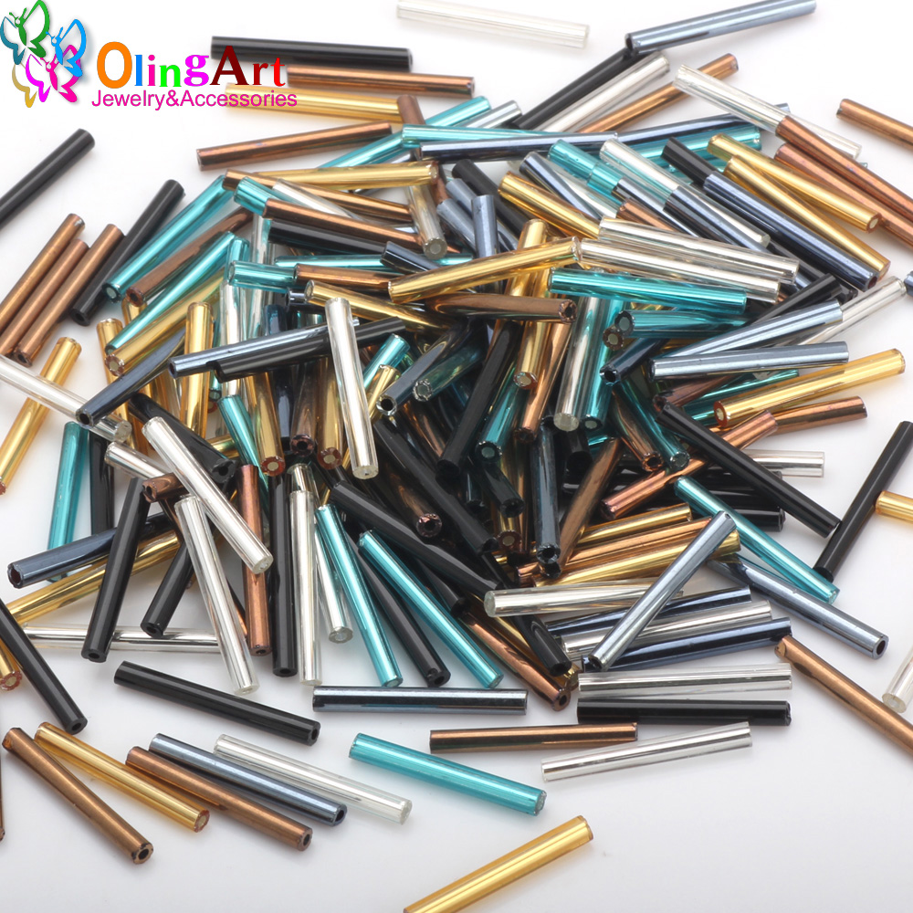 Seed Bead Tube - OlingArt Tubo Metallico Multicolor 2.5x20mm 45