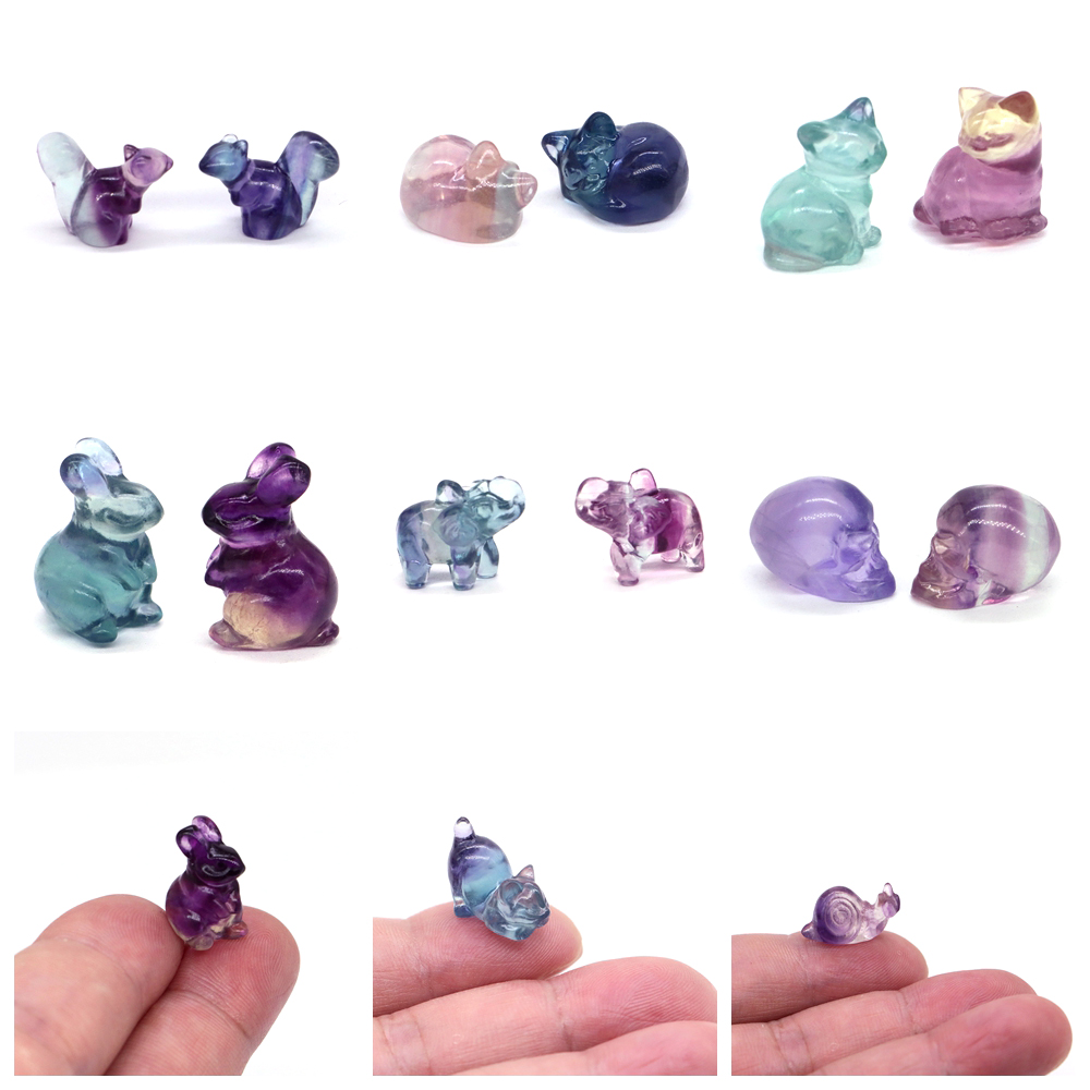 Jewelry Making Japan - 16-18mm Mini Colore Fluorite Statua Guarigione