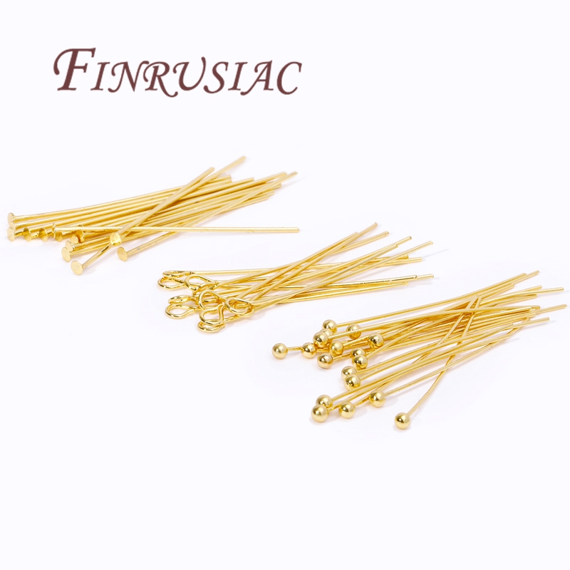 Jewelry Making Head Pins - 50 Pz 20-50mm Perni placcati in