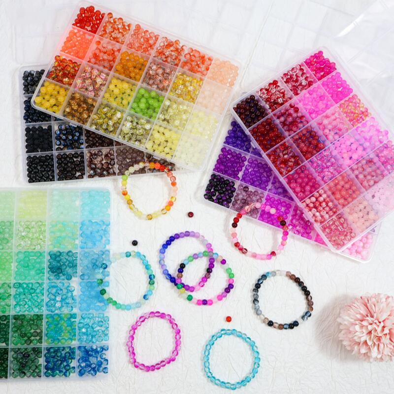 Perle di Vetro 24 Colori 6mm K - Jewelry Making Tool Kit recensione e prezzo