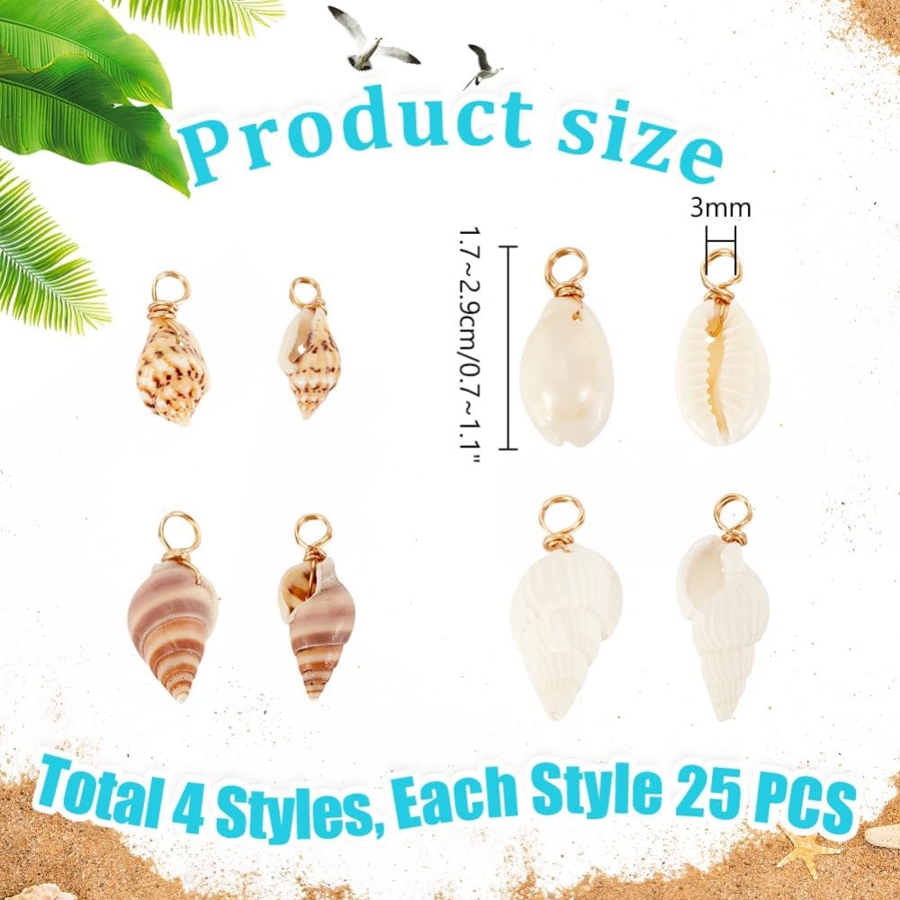 100 pz 4 Stili Conchiglia Natu - Jewelry Making Online recensione e prezzo